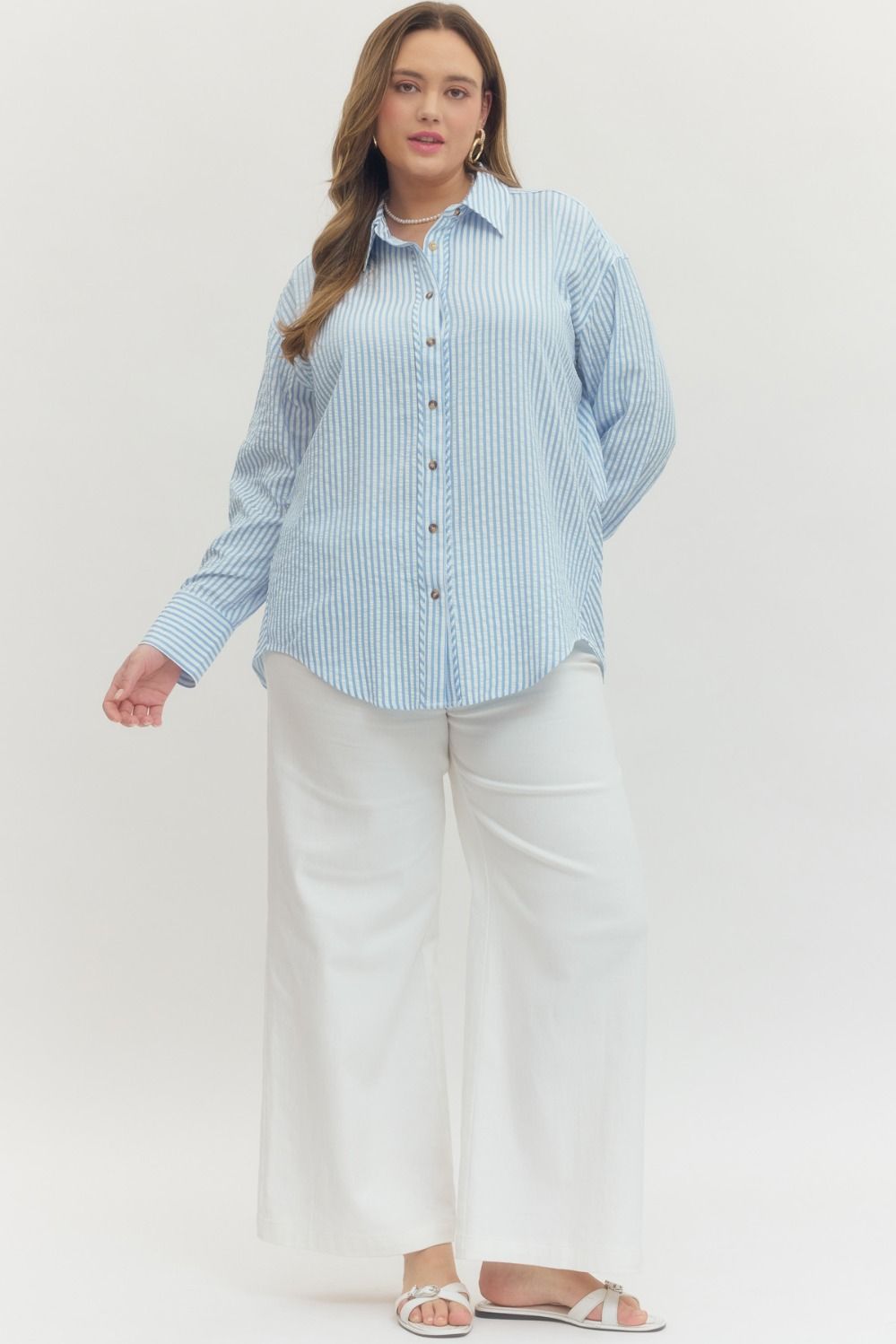 Seersucker Stripe Button Down