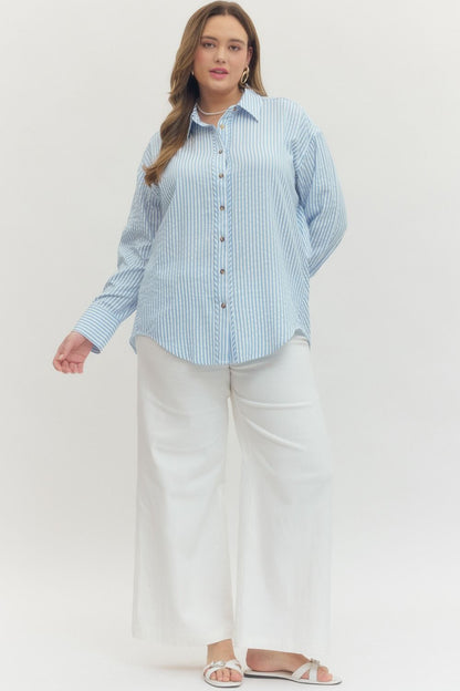 Seersucker Stripe Button Down