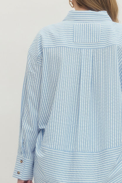 Seersucker Stripe Button Down