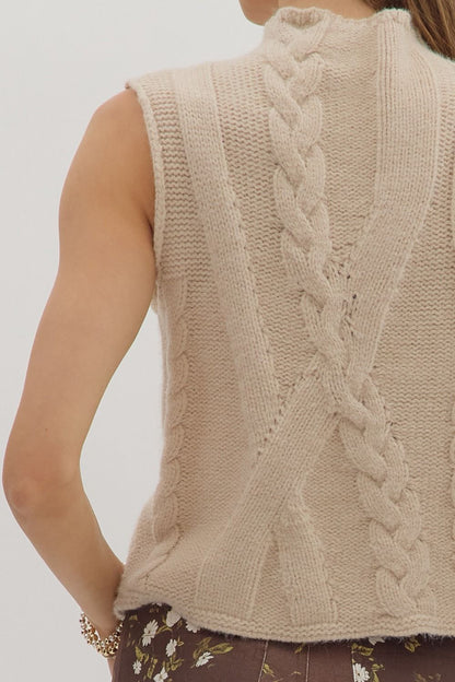 Mock Neck Sleeveless Sweater