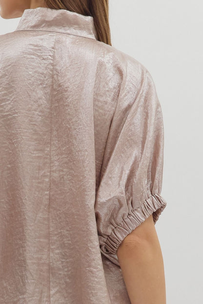 Metallic Dolman Short Sleeve