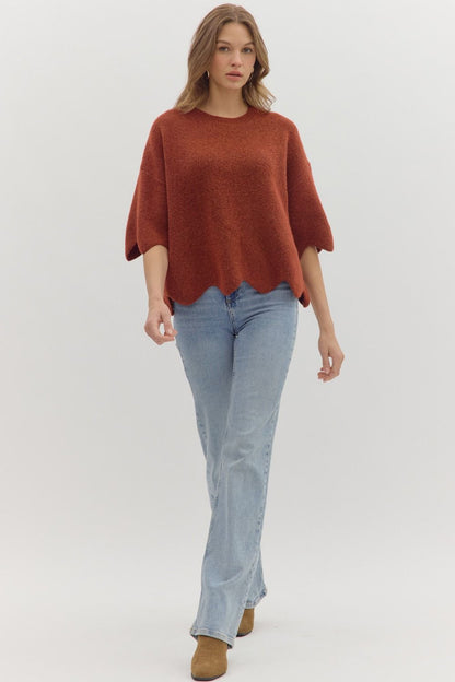 Scallop Hem Sweater