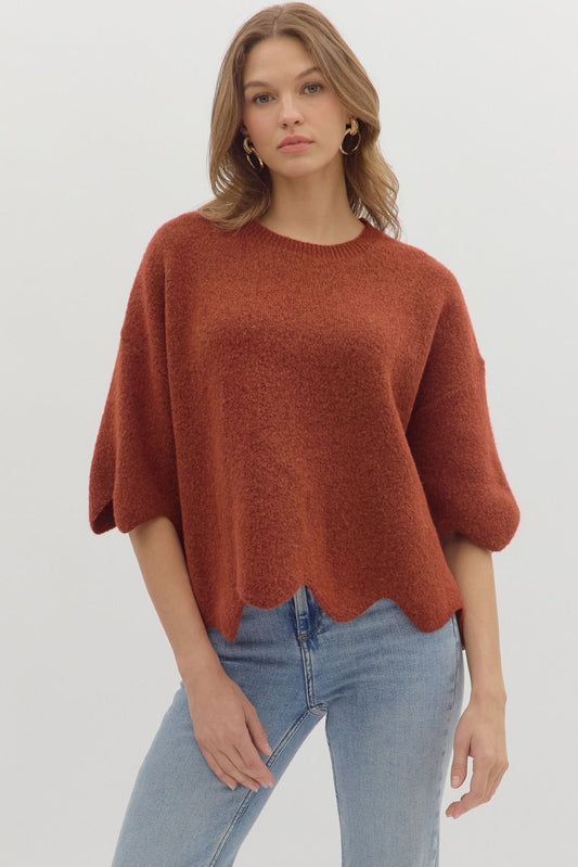 Scallop Hem Sweater