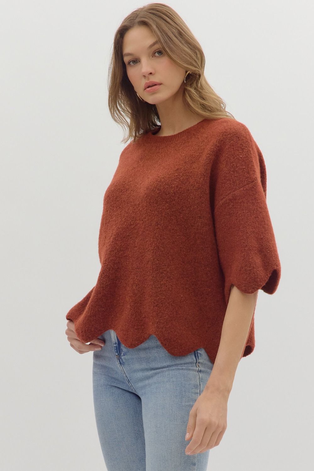 Scallop Hem Sweater