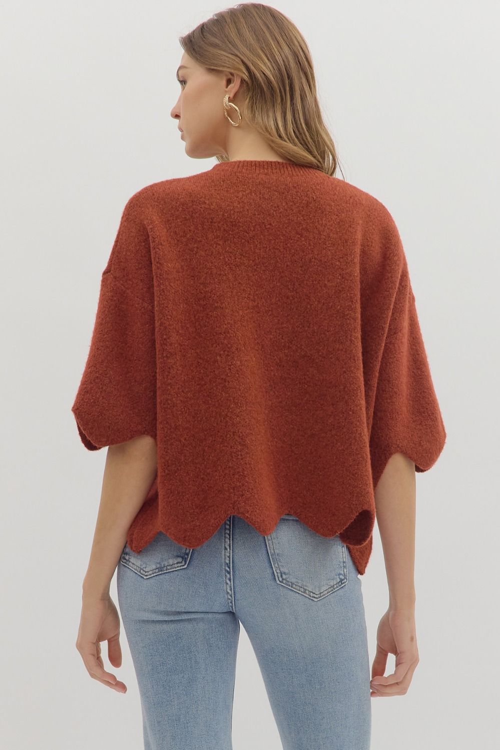 Scallop Hem Sweater