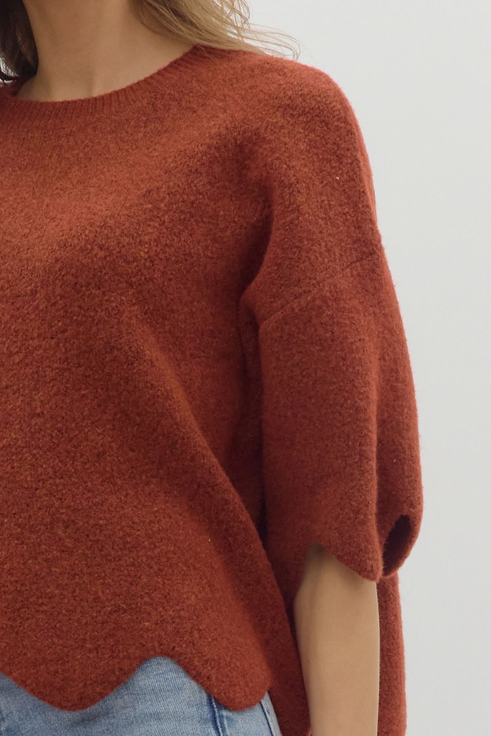 Scallop Hem Sweater