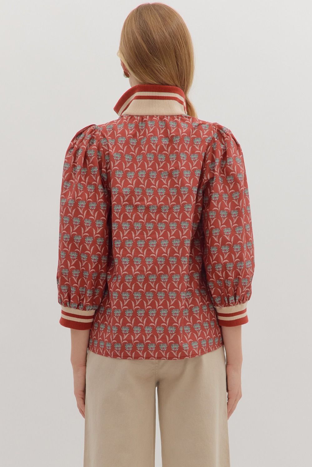 Botanical Half-Zip Blouse