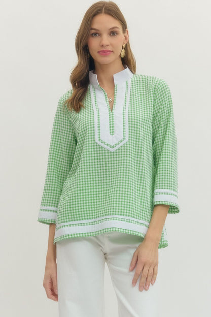 Gingham Woven Blouse
