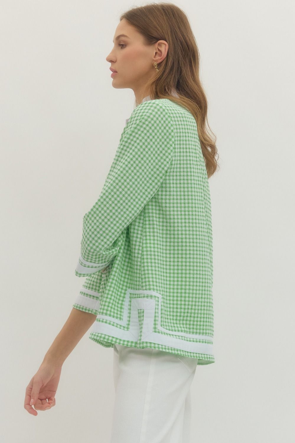Gingham Woven Blouse