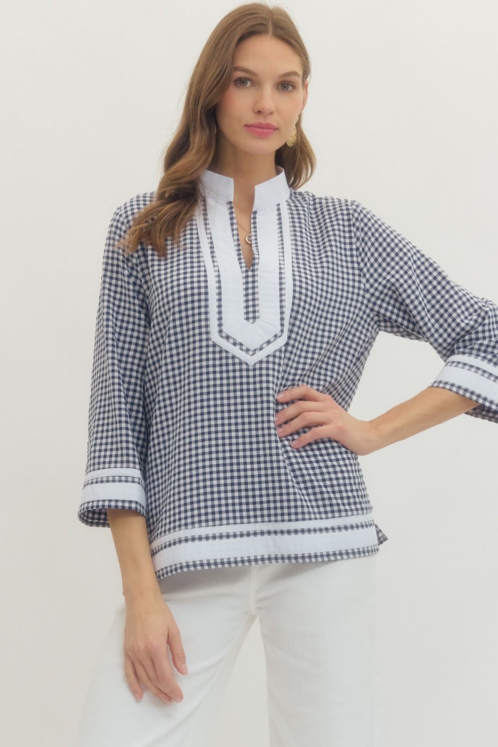 Gingham Woven Blouse