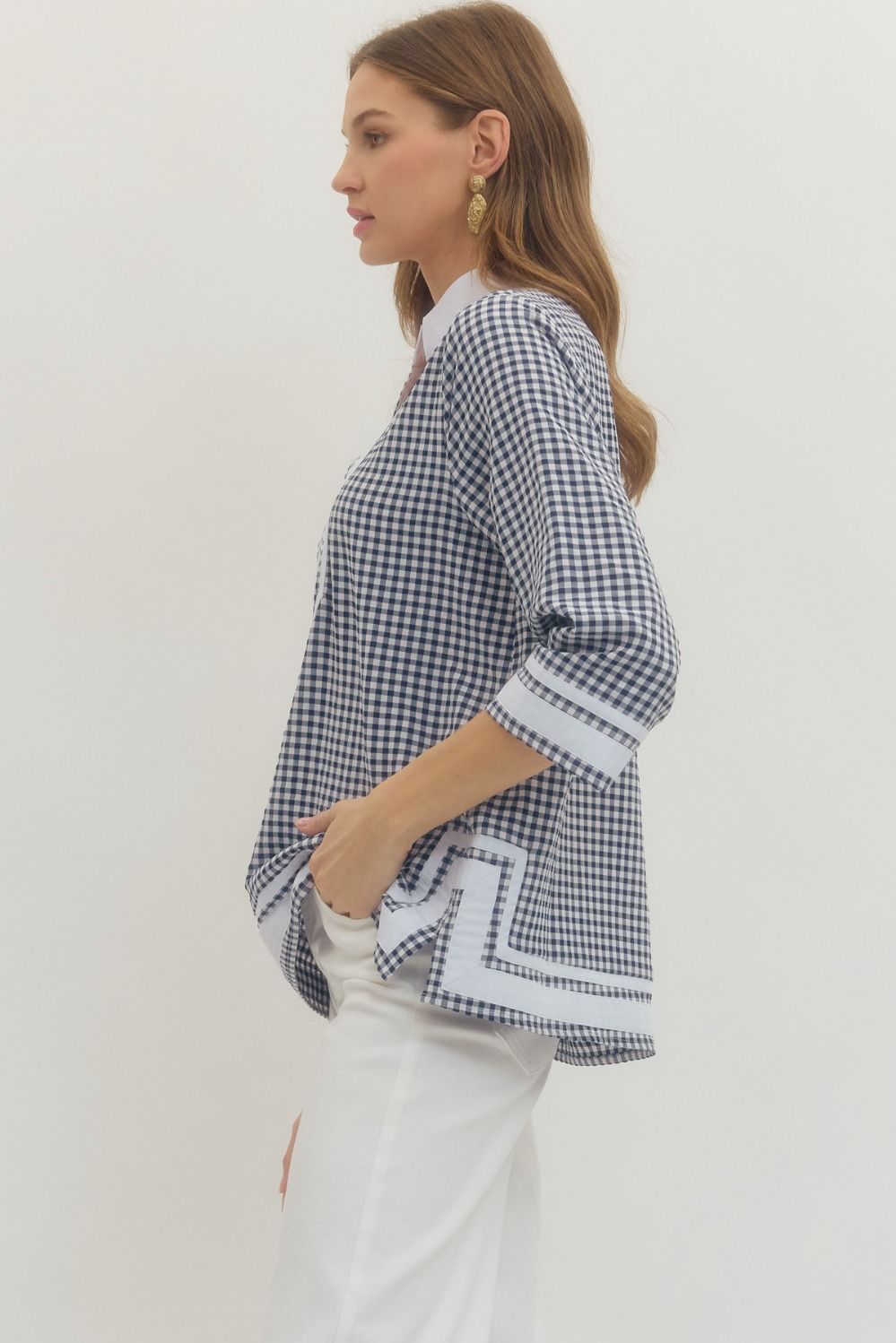 Gingham Woven Blouse