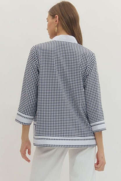 Gingham Woven Blouse