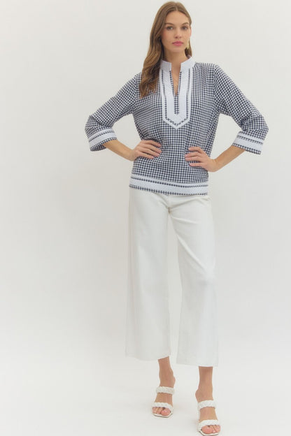 Gingham Woven Blouse