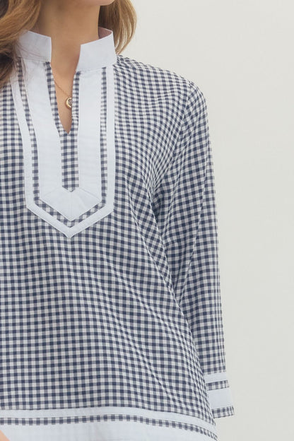 Gingham Woven Blouse