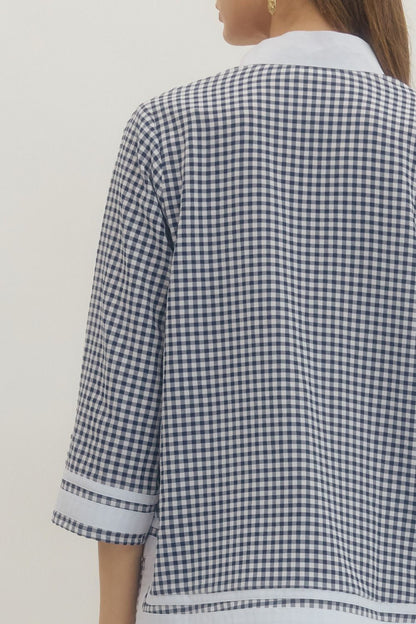 Gingham Woven Blouse