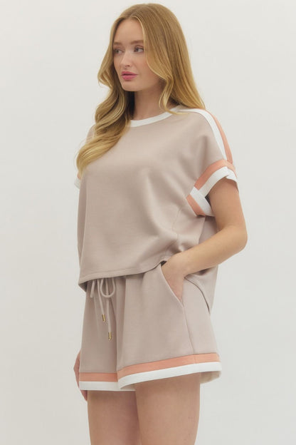 Stripe Contrast Pullover Top