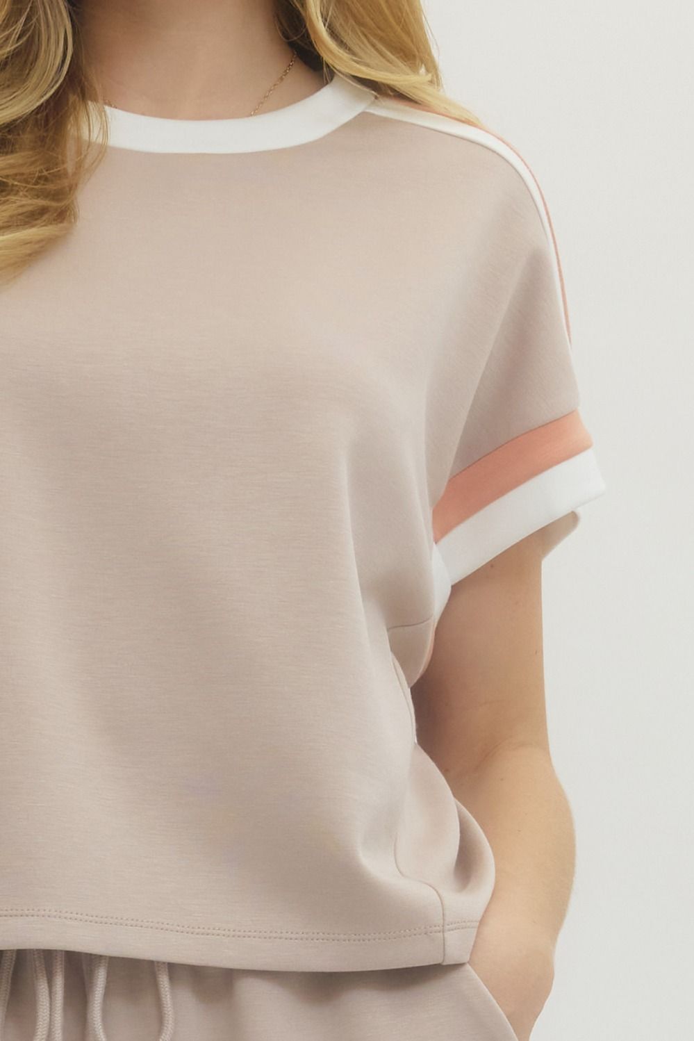 Stripe Contrast Pullover Top