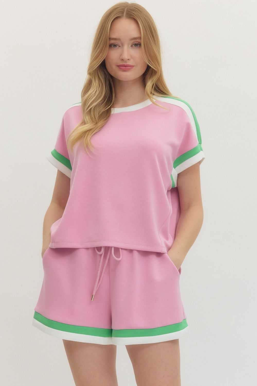 Stripe Contrast Pullover Top