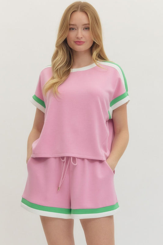 Stripe Contrast Pullover Top