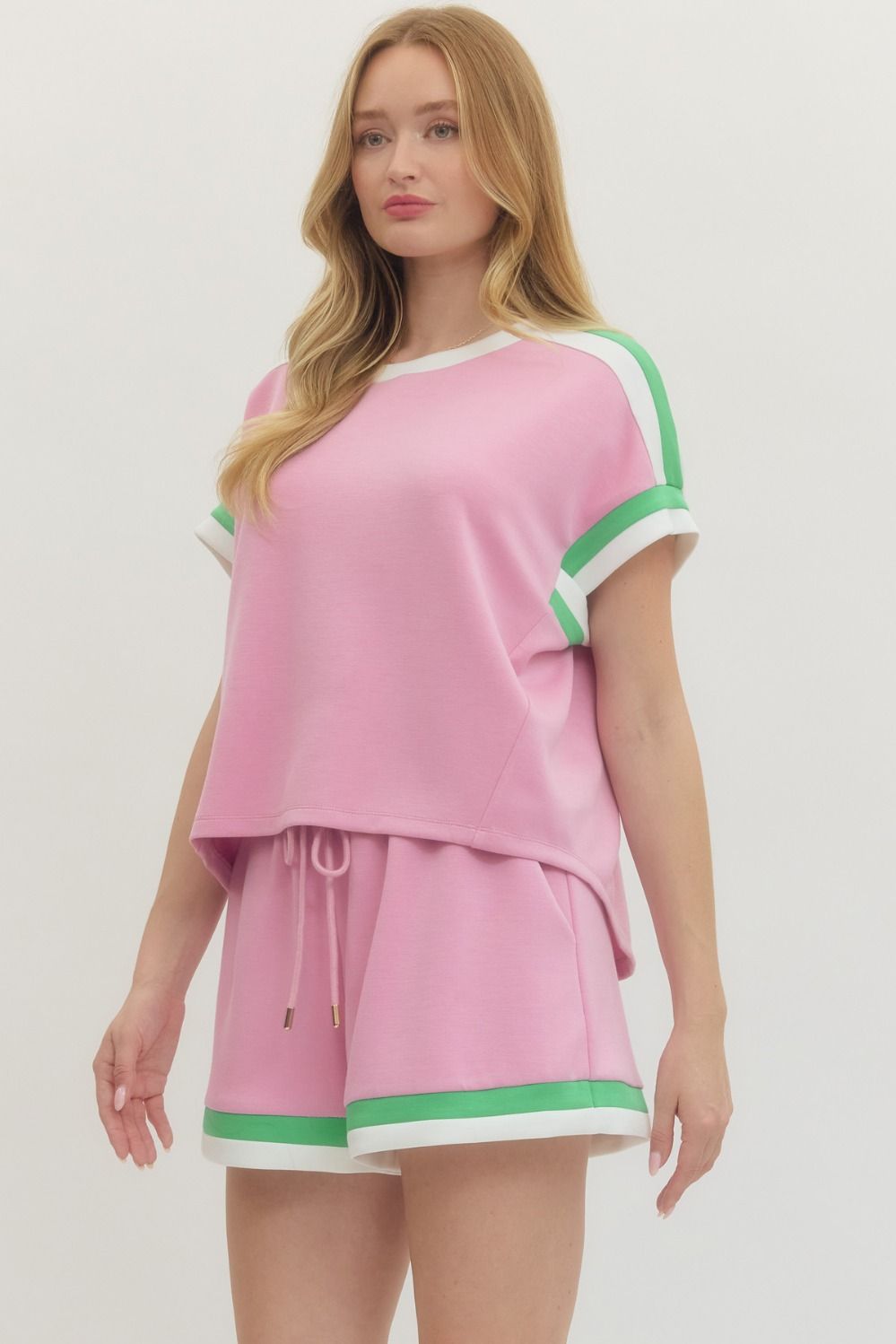 Stripe Contrast Pullover Top