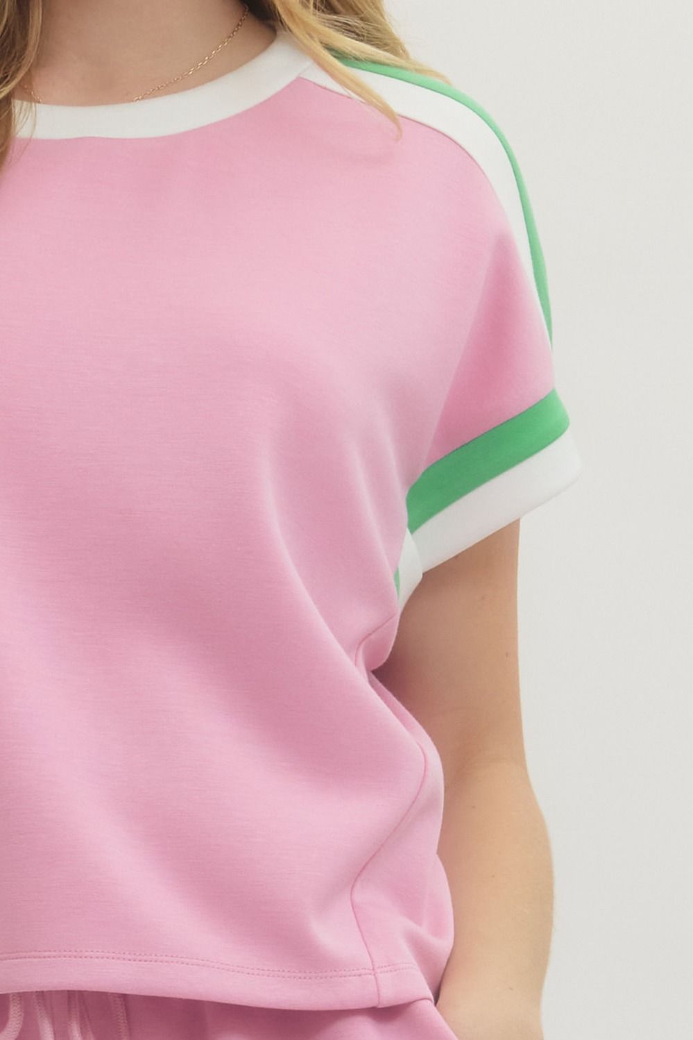 Stripe Contrast Pullover Top