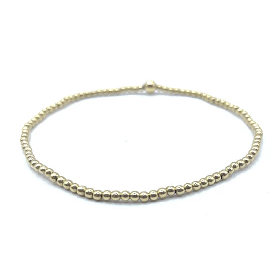 2mm Gold Filled Waterproof Karma bracelet (with single 4mm)