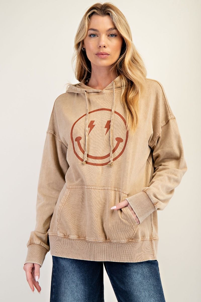 Happy Face Printed Hoodie