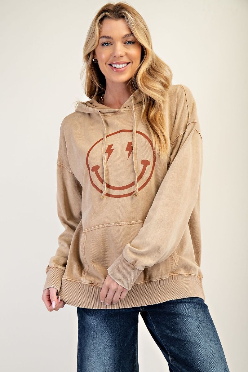 Happy Face Printed Hoodie