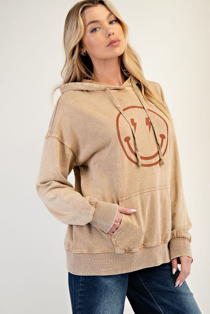 Happy Face Printed Hoodie