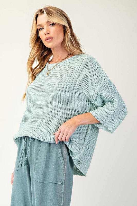 Half Sleeve Knit Sweater