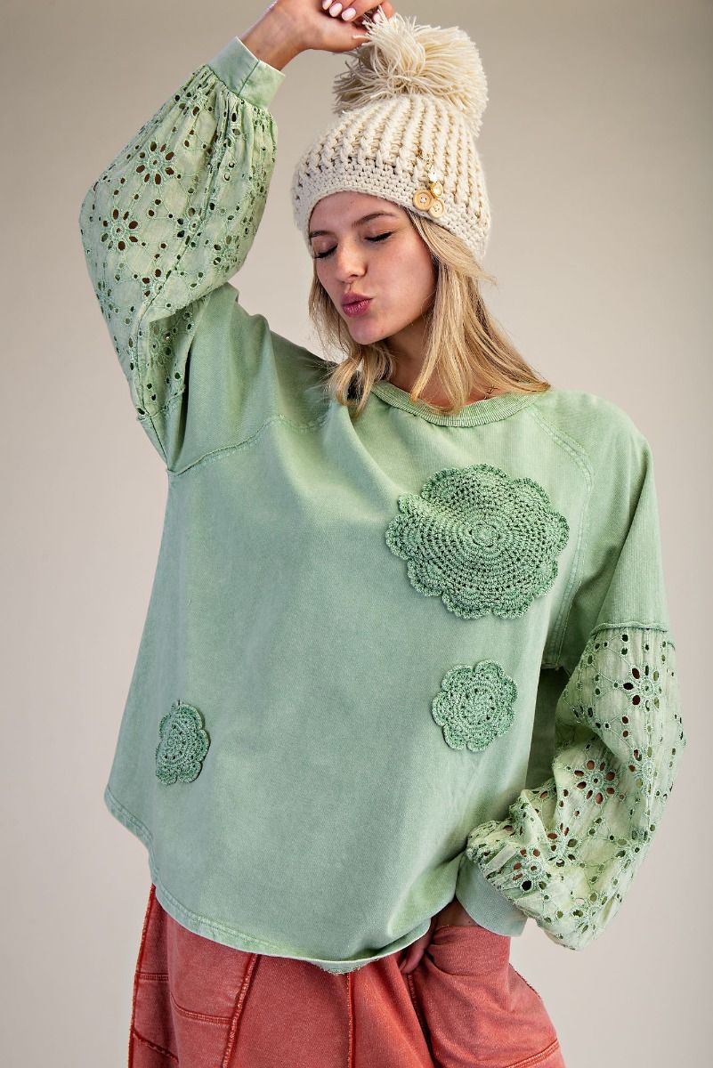 Eyelet Lace Pullover