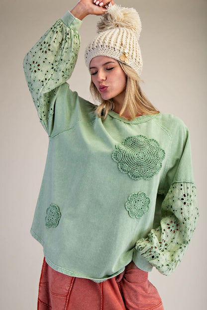 Eyelet Lace Pullover