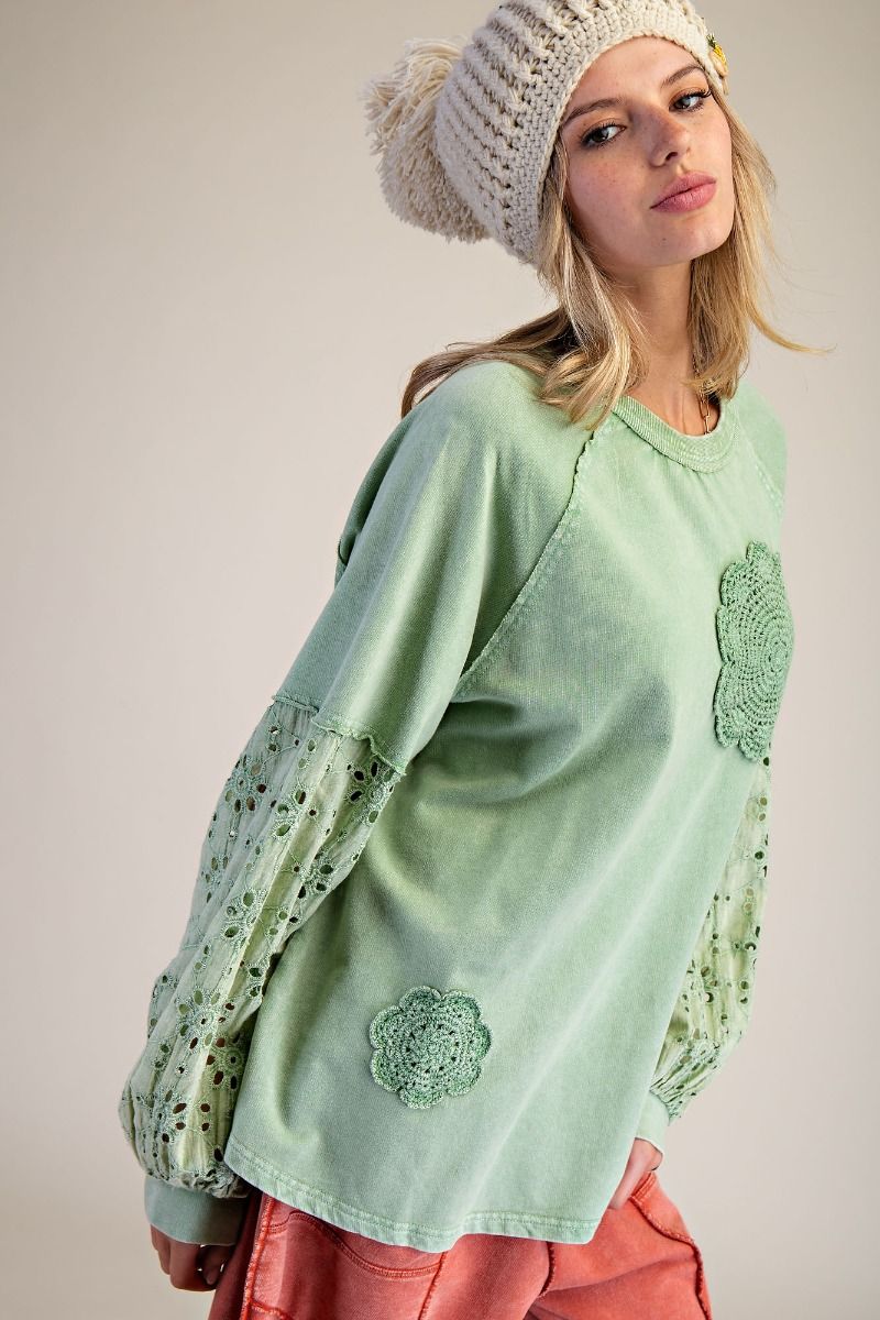 Eyelet Lace Pullover