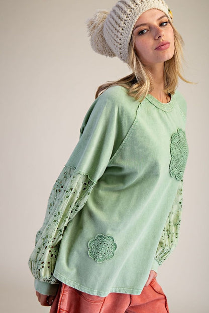 Eyelet Lace Pullover