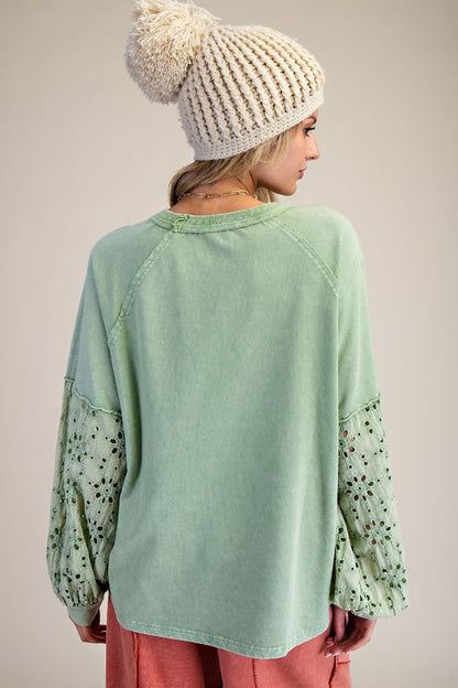 Eyelet Lace Pullover