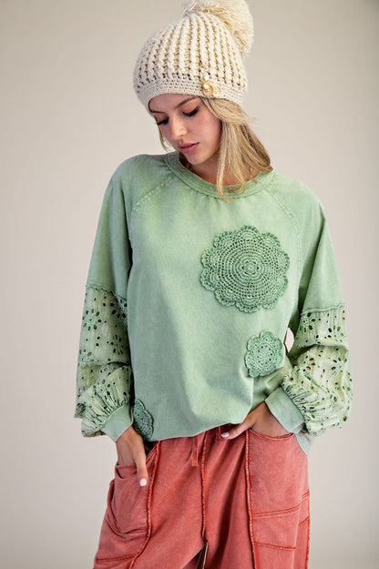 Eyelet Lace Pullover