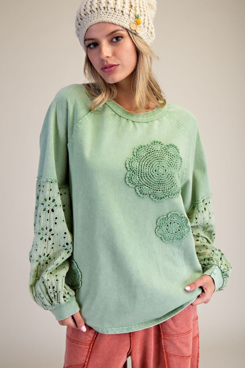 Eyelet Lace Pullover