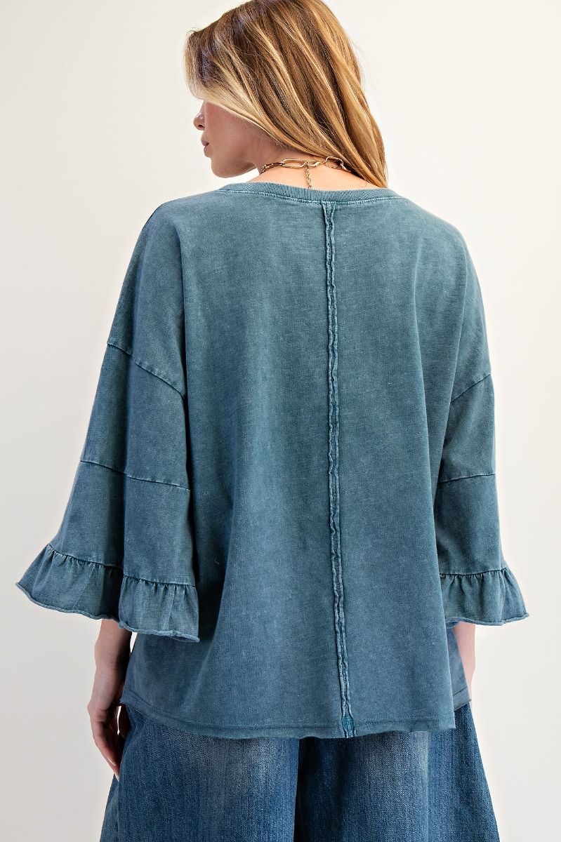 Wing Sleeve Washed Cotton Slub