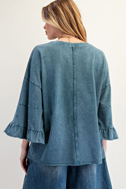 Wing Sleeve Washed Cotton Slub