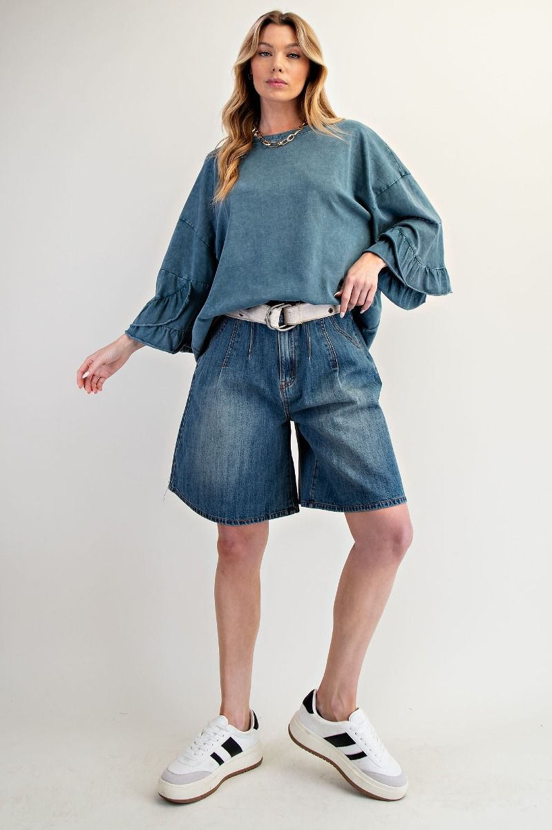 Wing Sleeve Washed Cotton Slub