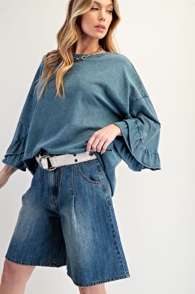 Wing Sleeve Washed Cotton Slub