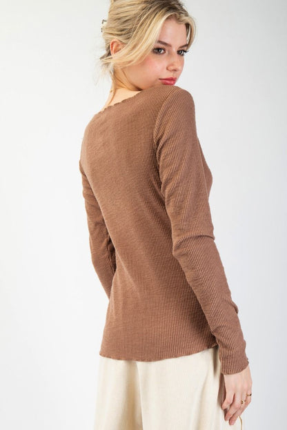 Brushed Rib Knit Top