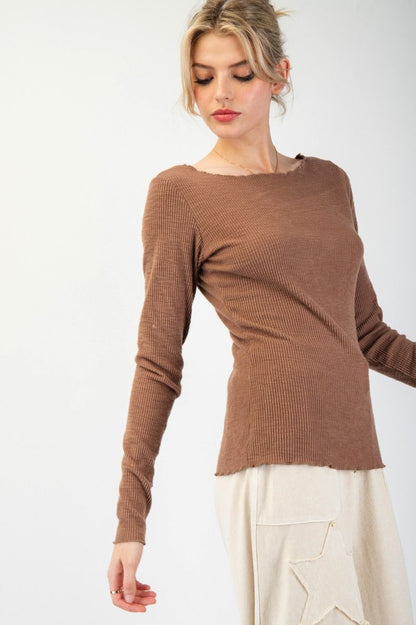 Brushed Rib Knit Top