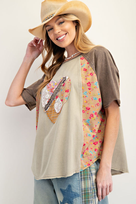 Heart Patch Mix & Match Mineral Wash Top