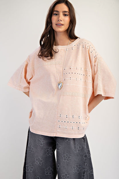 Lace Cotton Slub Top