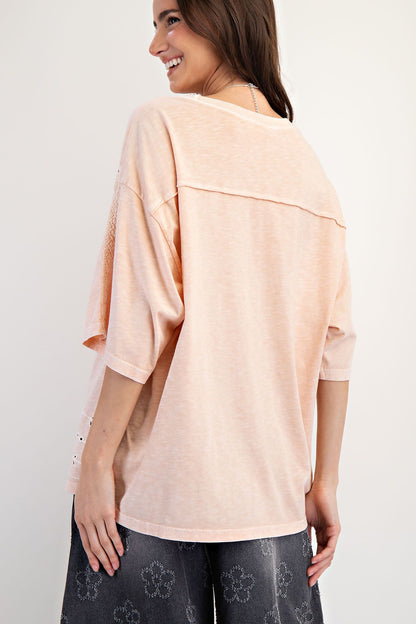 Lace Cotton Slub Top