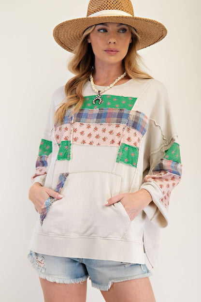 Patchwork Mineral Wash Pullover