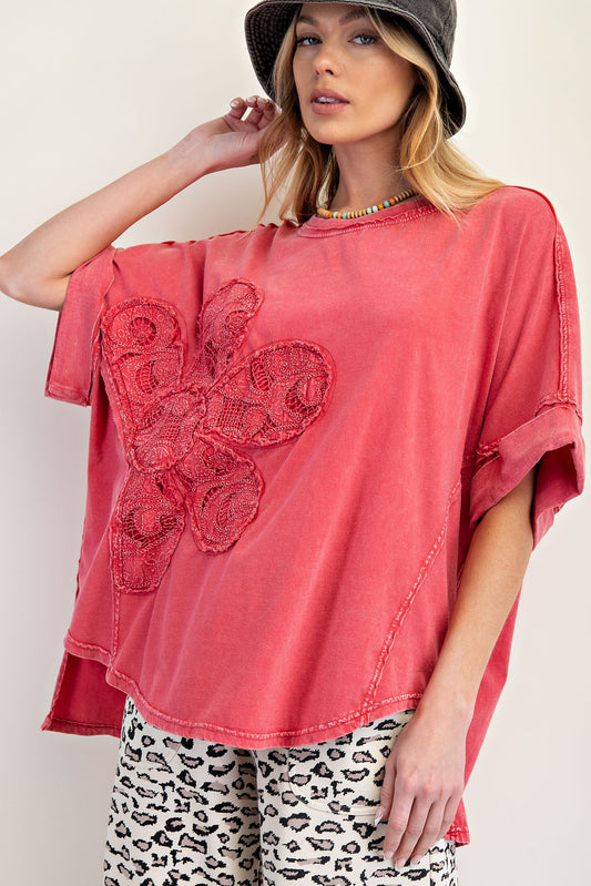 Lace Flower Patch Top