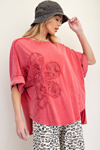 Lace Flower Patch Top