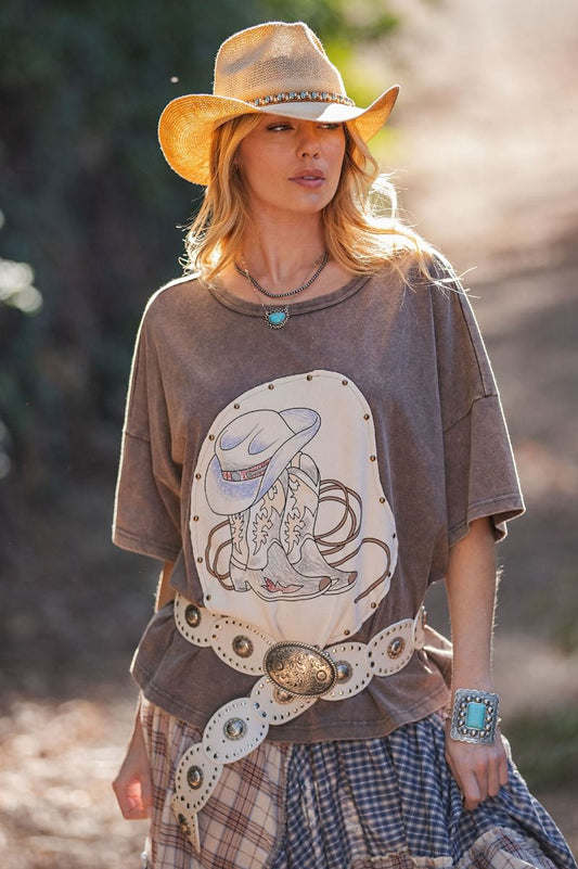 Western Graphic Mineral Wash Tee
